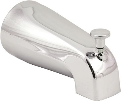 Delta® Europa Universal Bathtub Spout With Front Diverter, Chrome, 5-1-4", 1-2- Or 3-4-inch Ips