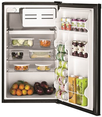 Ge® 4.4 Cu.ft. Compact Refrigerator, Black, Reversible Door Swing