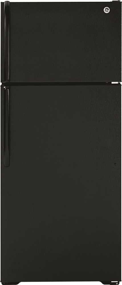 Ge® Energy Star® 17.5 Cu. Ft. Top Freezer Refrigerator, Black, 67 3-8 X 32 1-2 X 28 In., Reversible Door Swing
