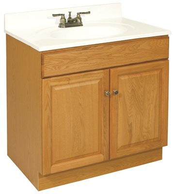 Design House® Claremont Bathroom Vanity Cabinet, Ready To Assemble, 2 Door, Honey Oak, 24x31-1-2x18-1-2"