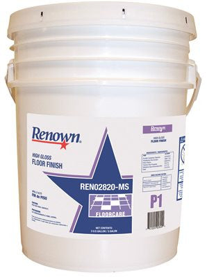 Renown® High-gloss Floor Finish, 5 Gallon, 1 Pail