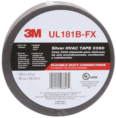 3m™ Metallized Flexible Duct Tape, 3350, 1.88" W X 120 Yd., Silver