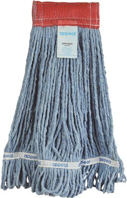 Appeal® Looped-end Mop Head With 5-inch Headband, Small, Blue