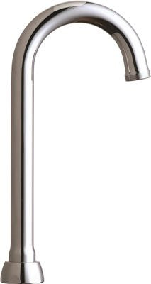 Chicago Faucets® Ecast® Lead-free 3.5-inch Gooseneck Spout, 8-3-8 In. Tall, 13-16 In. - 24 Male Outlet Thread, Chrome