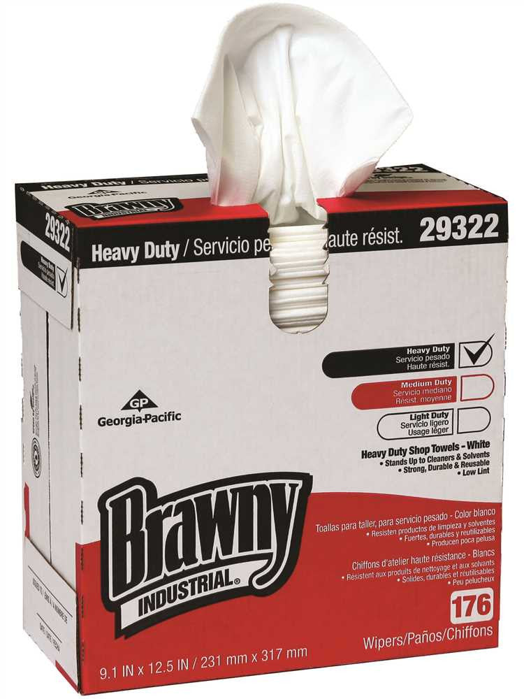 Brawny Industrial® Shop Towel Heavy-duty White 9.1 In. X 12.5 In. 10 Boxes Of176 Count Per Case
