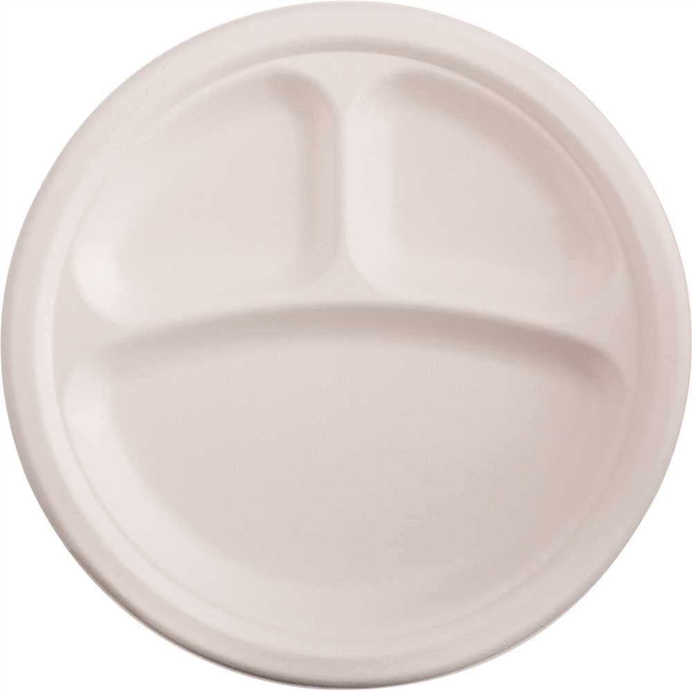 Renown® Select Plate Compostable 9" 3-compartment, 500 Per Case