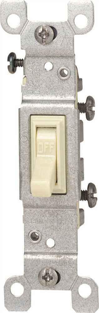 Leviton® 1-pole Residential Grade Ac Quiet Toggle Switch, Light Almond, 120 Volts, 15 Amps