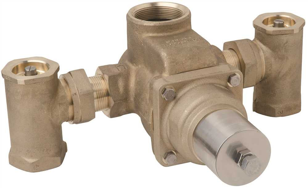 Symmons Tempcontrol Thermostatic Mix Valve, Rough Brass, 1-1-2 In.