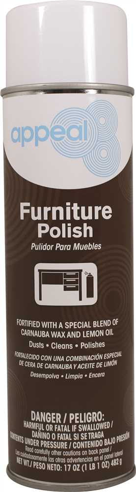 Appeal® Furniture Polish, White, Lemon Scent, 20 Oz.