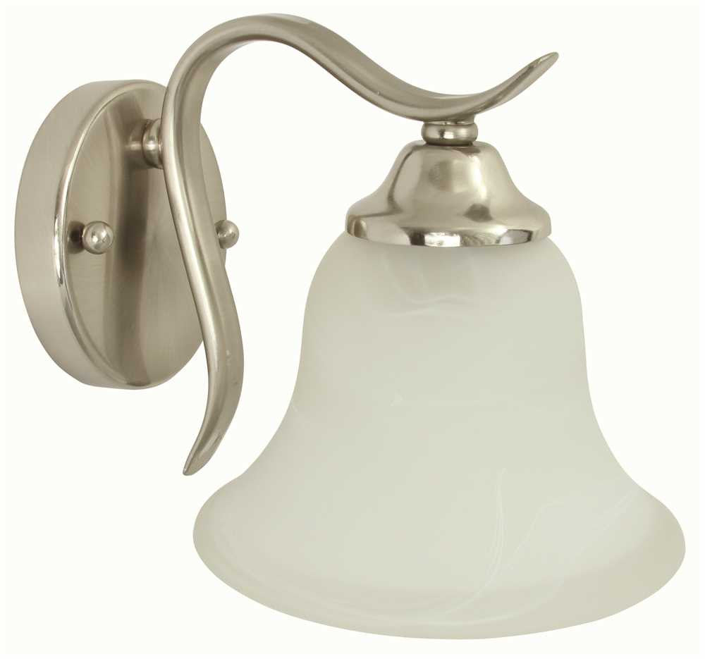 Monument® Wall Sconce, Brushed Nickel, 7-1-2 X 7 X 9-1-2 In., Uses (1) 100-watt Medium Base Lamp*