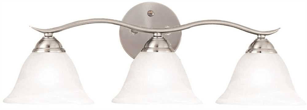 Monument® Vanity Fixture, Brushed Nickel, 26-1-2 X 8-1-4 X 8-1-2 In., Uses (3) 100-watt Medium Base Lamps*