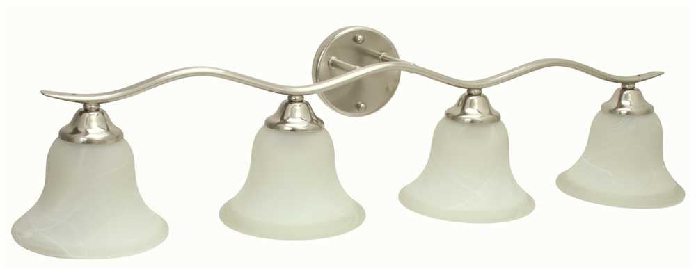 Monument® Vanity Fixture, Brushed Nickel, 36 X 8-1-4 X 8-1-2 In., Uses (4) 100-watt Medium Base Lamps*