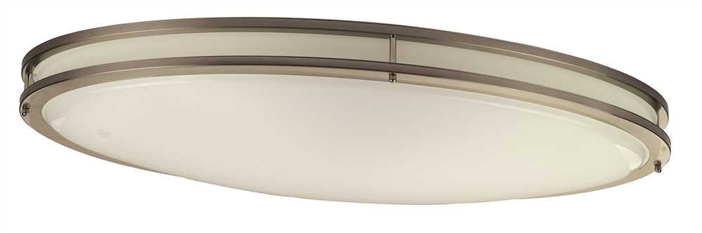Monument® Led Flush Mount Oval Ceiling Fixture, Brushed Nickel, 32-1-2x18-1-4 In, 42-watt Led Integrated Panel Array Included