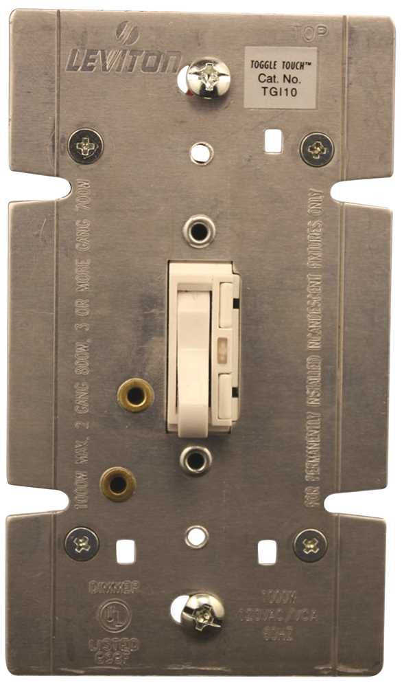Leviton® Toggletouch™ 1-pole And 3-way Preset Incandescent Toggle Dimmer, White, 120 Volts, 1000 Watts