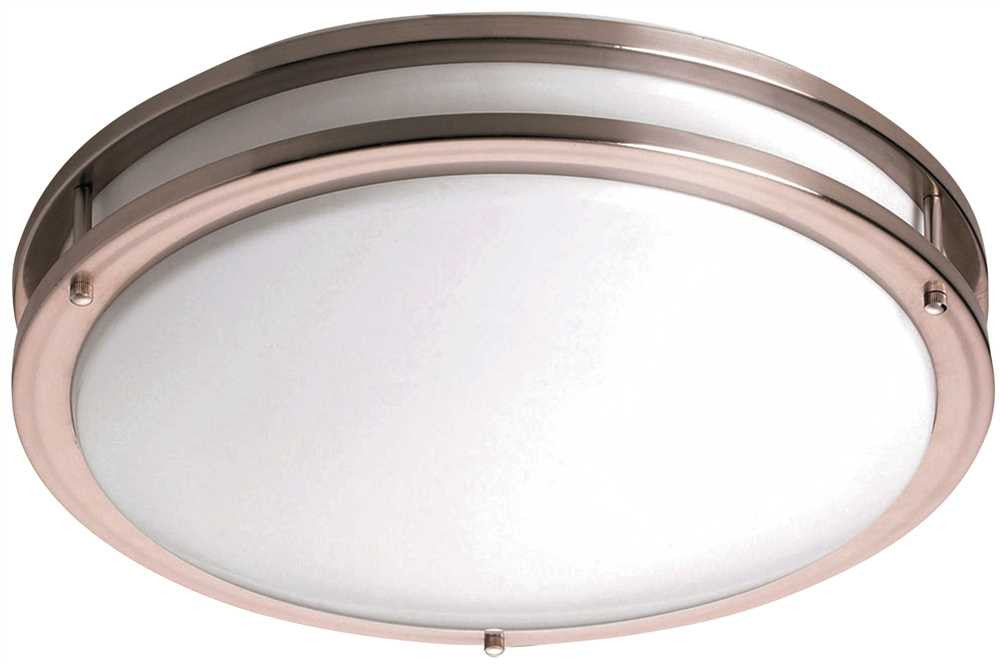 Monument® Led Flush Mount Ceiling Fixture, Satin Nickel, 14 X 4 In., Uses (1) 23-watt Led Chip Included