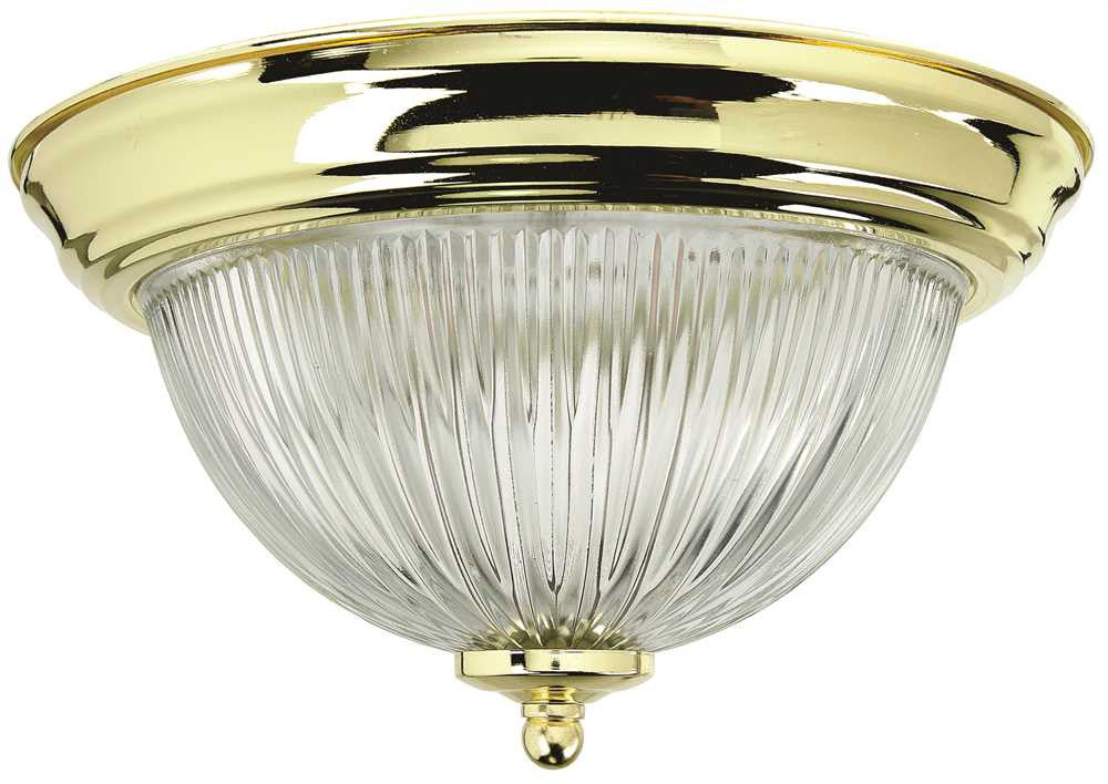 Monument® Halophane Dome Ceiling Fixture, Polished Brass, 11-3-8 In., Uses (1) 60-watt Incandescent Medium Base Lamps*