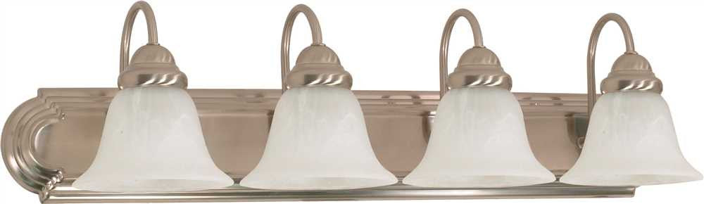 Monument® 4-light Vanity Fixture, Brushed Nickel, 30 X 7-5-8 In., Uses (4) 100-watt Incandescent Medium Base Lamps*