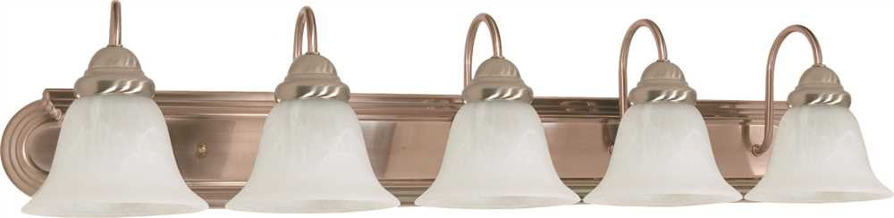 Monument® 5-light Vanity Fixture, Brushed Nickel, 36 X 7-5-8 In., Uses (5) 100-watt Incandescent Medium Base Lamps*