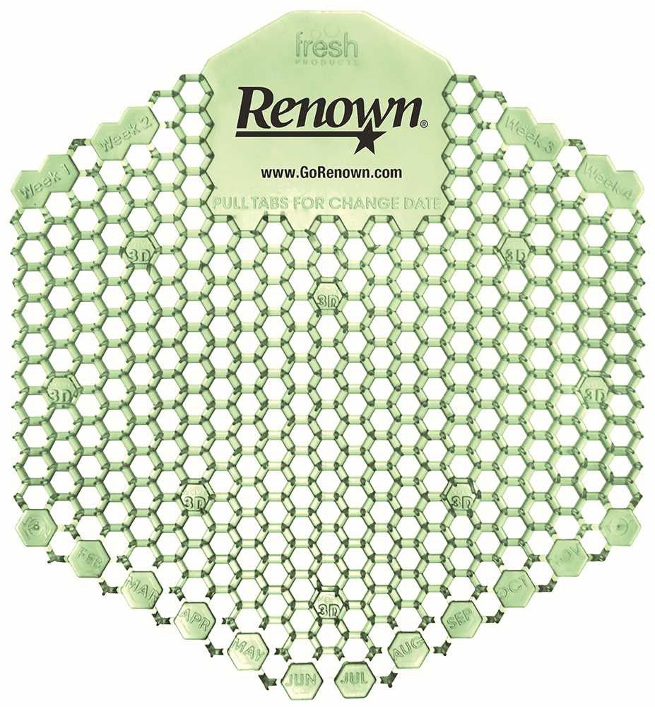 Renown® Wave 3d Urinal Screen, Cucumber Melon, 10 Per Pack