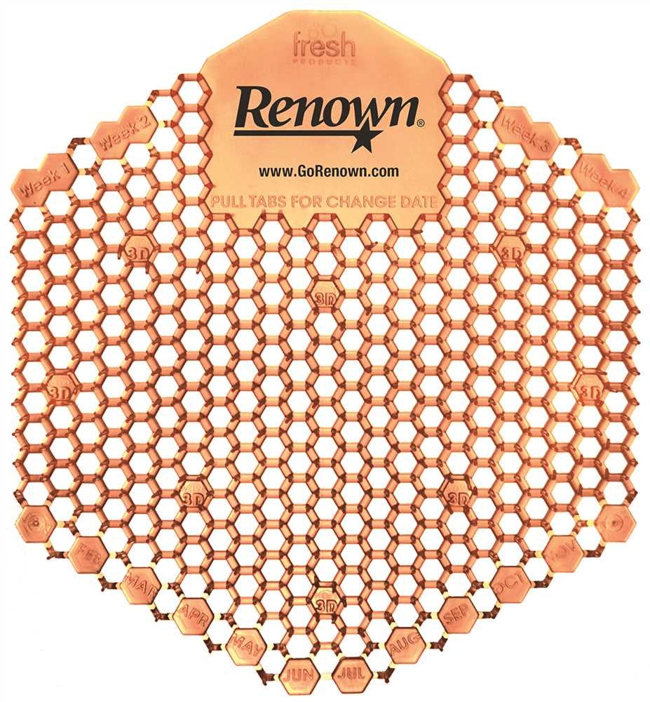 Renown® Wave 3d Urinal Screen, Screen Mango, 10 Per Pack