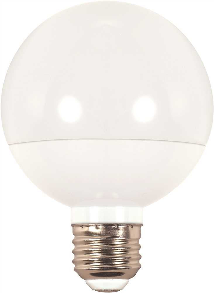 Satco® Led Globe Lamp, G25, 6 Watts, 3000k, 80 Cri, Medium Base, 120 Volts, Dimmable, Frosted, 6 Per Box