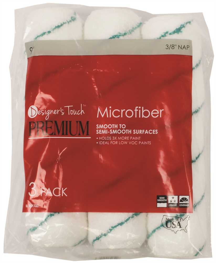 Designer Touch™ Premium Roller Cover, Microfiber, 9 In. X 3-8 In. Nap, 3 Per Pack
