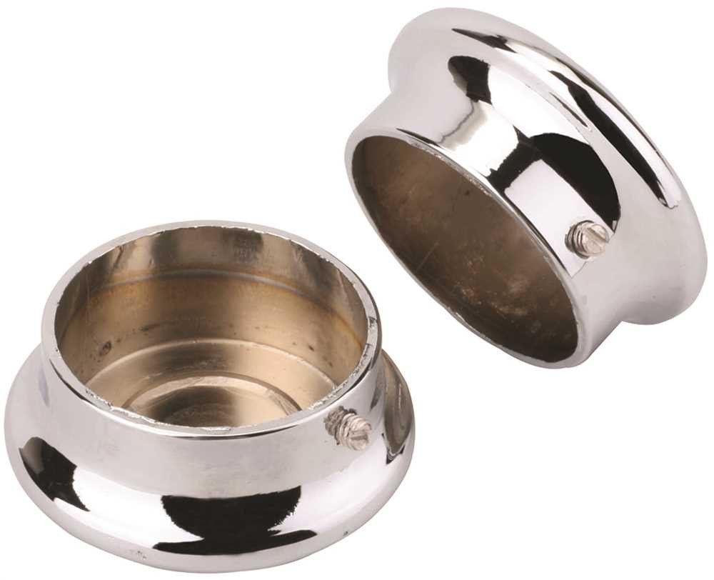 Fast Mount® Closet-max Closet Pole End Caps, Chrome, 1-5-16 In., 2 Per Pack