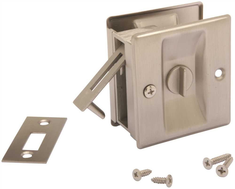 Fast Mount® Pocket Door Passage Privacy Lock Pull, 1-3-8 In. -1-3-4 In., Satin Nickel