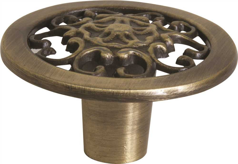 Anvil Mark® Cabinet Knob, 1-1-2 In., Antique Brass, 5 Per Pack