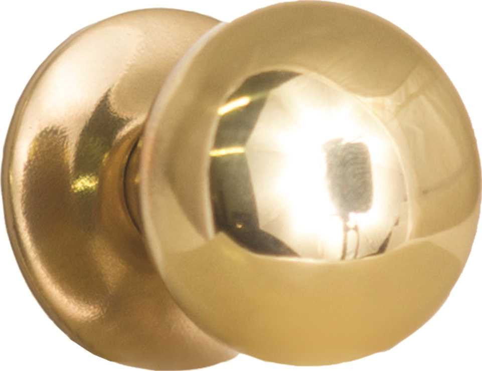 Anvil Mark® Cabinet Knob And Back Plate, 1-1-4 In., Polished Brass, 5 Per Pack