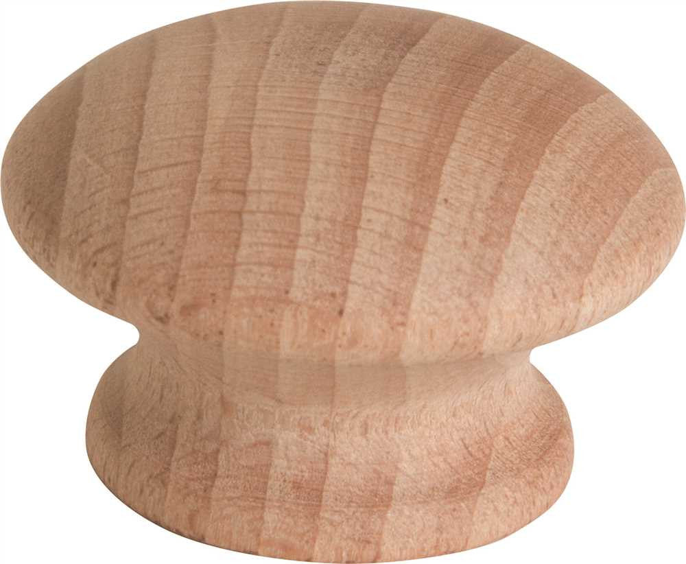 Anvil Mark® Cabinet Knob, 1-1-2 In., Wood, 5 Per Pack