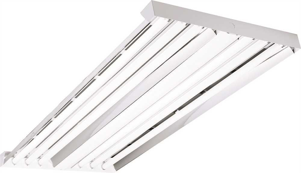 Columbia Lighting® Versabay® Fluorescent High Bay Fixture, 4 Ft., Uses 6 T8 Lamps, Narrow Beam, Uplight, Instant Start