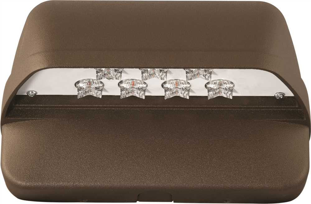 Hubbell Lighting® Led Laredo Compact Wall Pack, 7 Leds, 120-277 Volts, 5000k, Type Iii Distribution, Photocontrol, Bronze