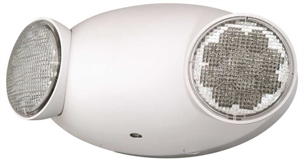 Compass® Led Emergency Light, Thermoplastic, Dual-head, 3 Volt Dc, 1 Watt, White