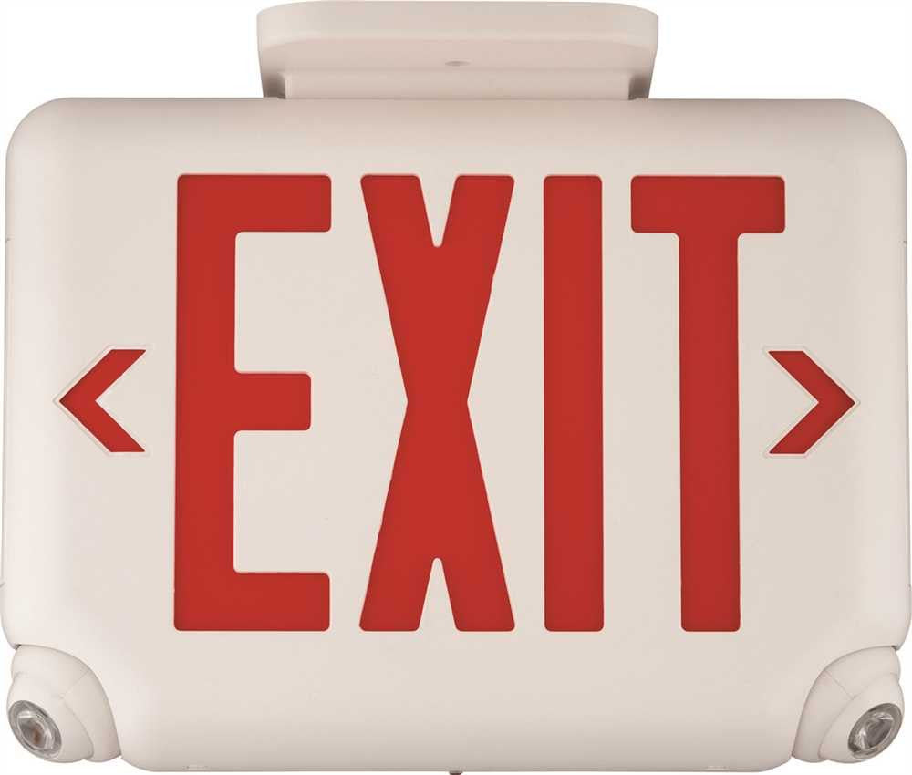 Dual-lite® Led Combination Exit-emergency Light, Red Letters, White