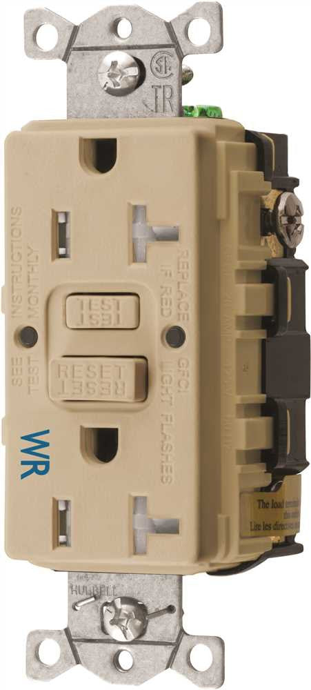 Hubbell® Autoguard® Tamper-resistant And Weather Resistant Gfci Receptacle, Ivory, Nema 5-20r, 125 Volts, 20 Amps