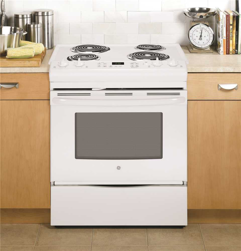 Ge® Slide-in Electric Range, Self-cleaning, 30 In., 4.4 Cu. Ft, Front Control, Self-cleaning