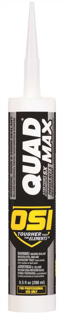 Osi Quad Max Weatherproof W In.dow, Door And Siding Sealant, White, 9-1-2 Oz.