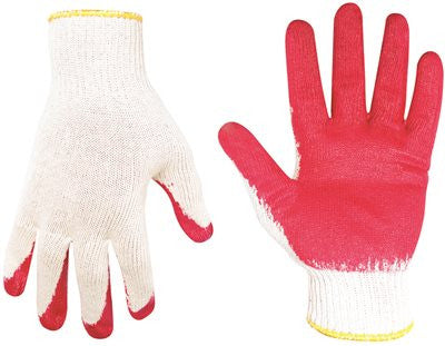 Clc® Economy String-knit Latex Dip Gloves, One Size, "job Pack" Of 12 Pairs