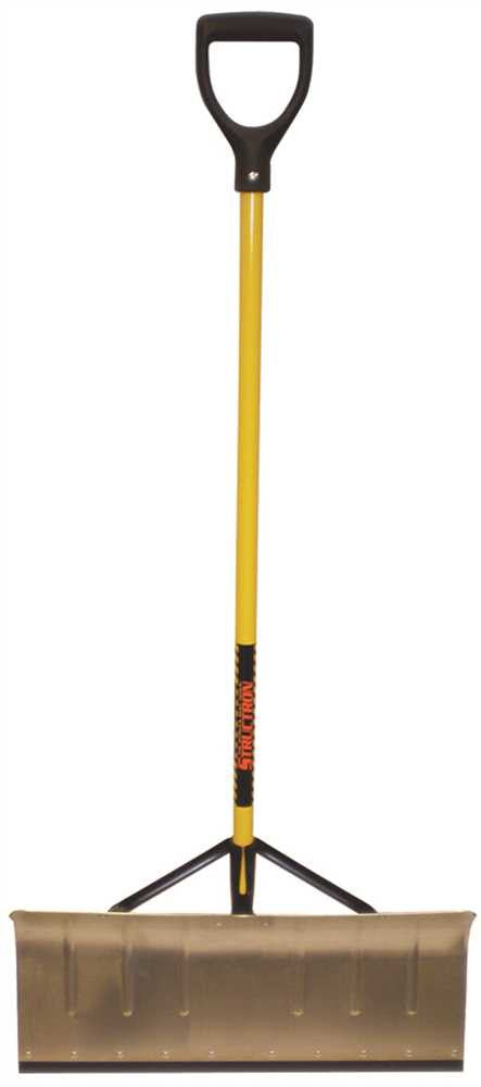 Structron® Aluminum Snow Pusher With 24 In. Head, Wear Strip And Braces, 42 In. Fiberglass Handle