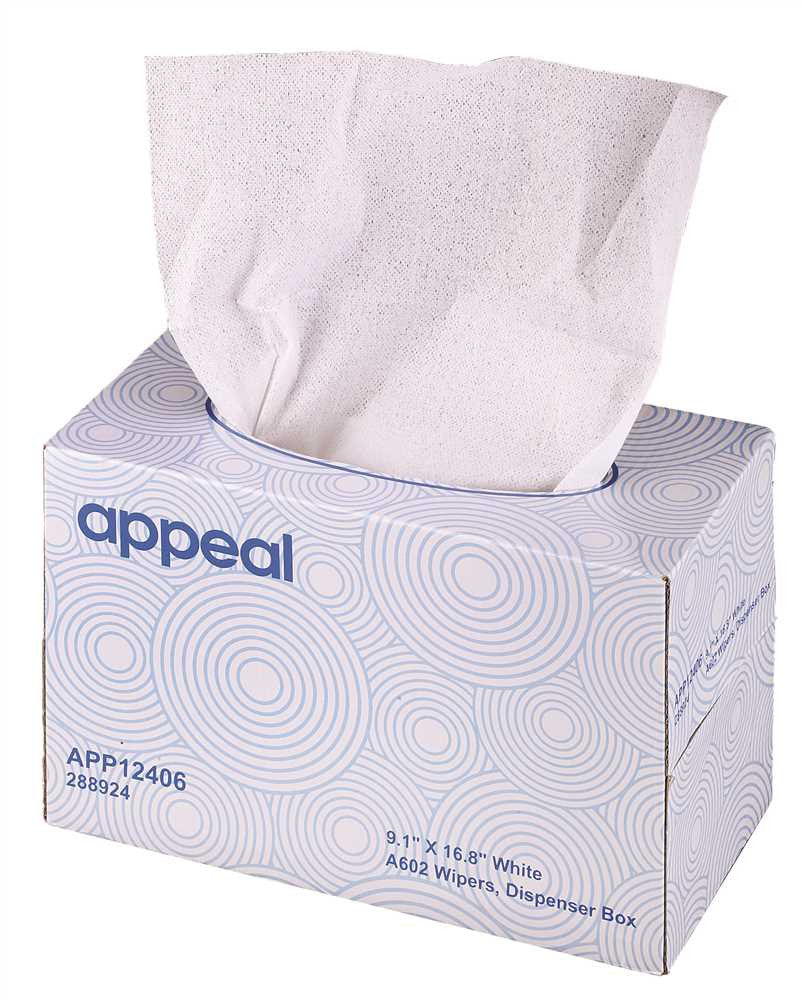 Appeal® A602 Wipers, White, 9.1" X 16.8" Medium Duty Workhorse Cloth, 126 Per Box - 10 Boxes Per Case