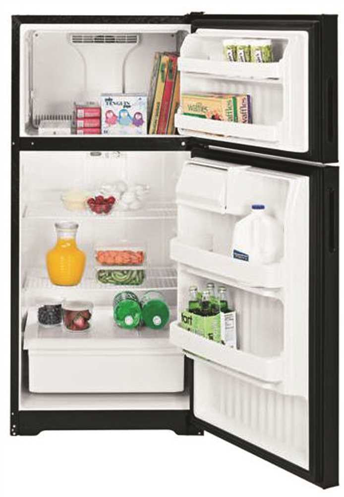 Hotpoint® 14.6 Cu. Ft. Top Freezer Refrigerator, Black, Reversible Door Swing