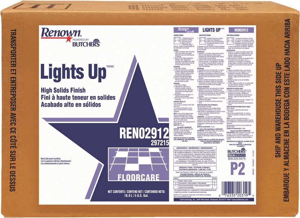 Renown® Powered By Butchers® Lights Up High Solids Floor Finish 5 Gallon Box