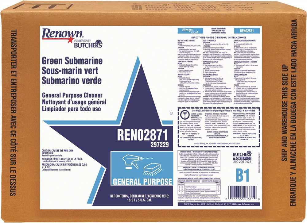 Renown® Powered By Butchers® Green Submarine General Purpose Cleaner 5 Gallon Pail