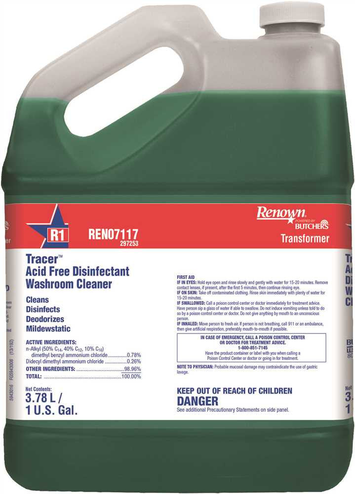 Renown® Powered By Butchers® Tracer Acid Free Disinfectant Cleaner Transformer, Gallon