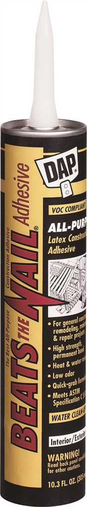 Dap® Beats The Nail All Purpose Construction Adhesive, Low Voc, Gray, 10.3 Oz.