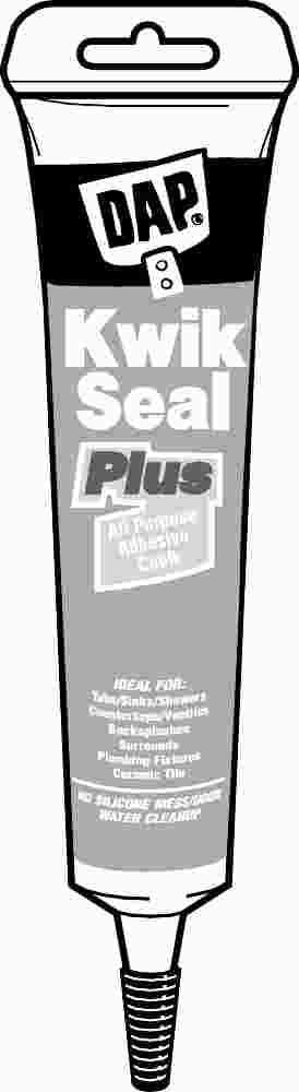 Dap® Kwik Seal Plus® Kitchen & Bath Adhesive Caulk, White, 5.5 Oz.