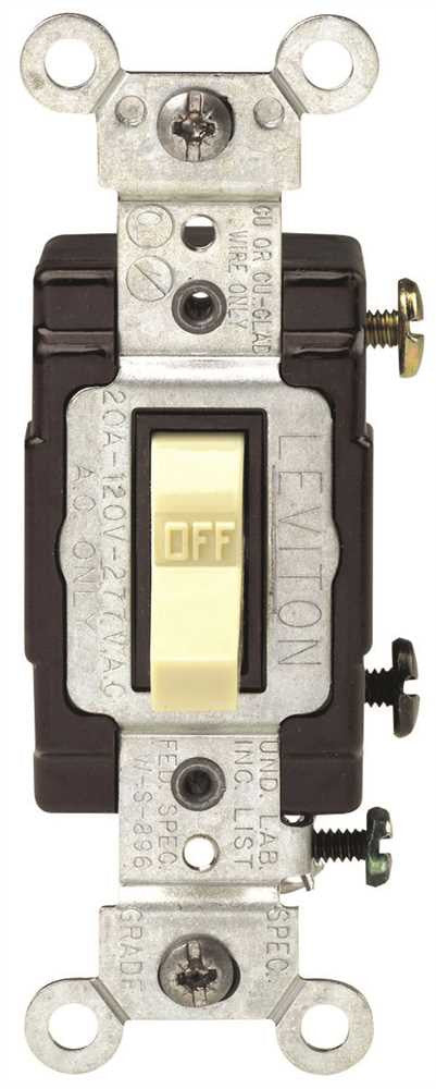 Leviton® 1-pole Commercial Grade Ac Quiet Toggle Switch, Ivory, 120 - 277 Volts, 20 Amps