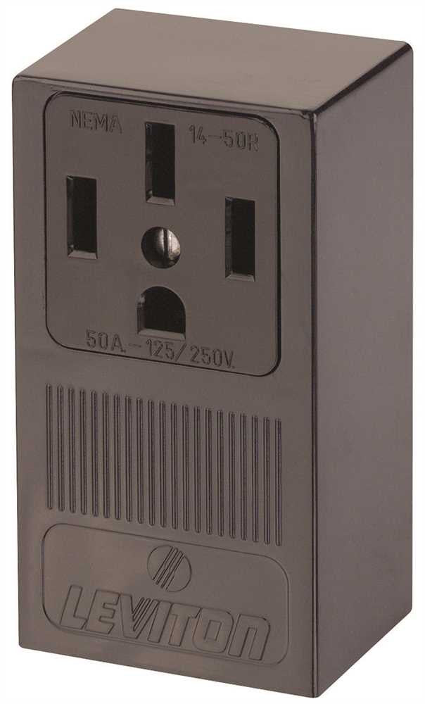 Leviton® 3-pole Surface Mount Industrial Grade Range Receptacle, Straight Blade, Black, Nema 14-50r, 125 - 250 Volts, 50 Amps