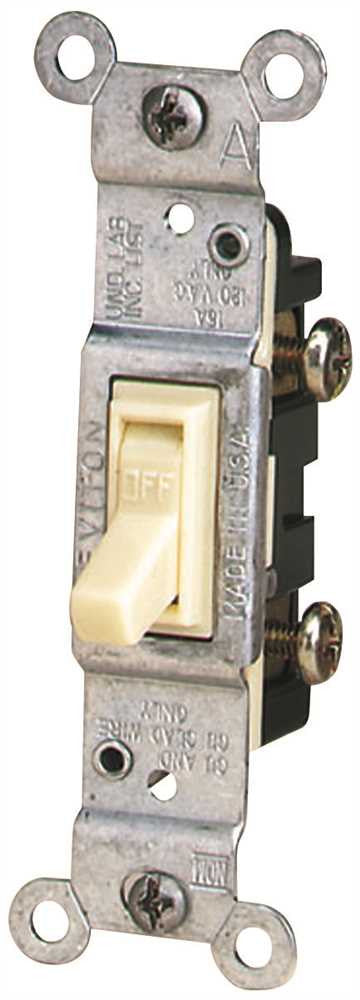 Leviton® 1-pole Residential Grade Ac Quiet Toggle Switch, White, 120 Volts, 15 Amps
